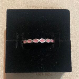 Authentic Pandora Sterling and Pink Enamel Ring